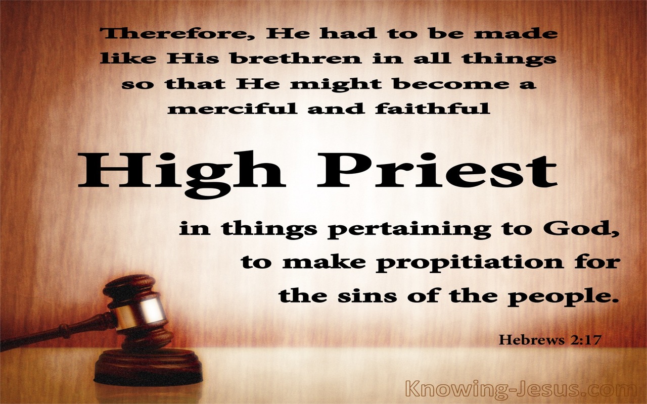 Hebrews 2:17 Our Merciful And Faithful High Priest (brown)